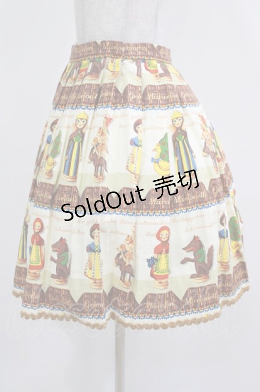 画像2: Jane Marple / Grimms Marionetteのタックスカート  アイボリー H-26-03-02-012-JM-SK-KB-ZH (2)