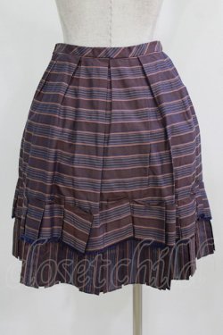 画像3: Jane Marple / ヴィンテージストライプのリボンスカート M ワイン H-26-03-02-015-JM-SK-KB-ZH