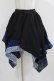 画像1: Qutie Frash / チャイナアシメスカート  黒×青 H-26-03-02-016-QU-SK-KB-ZH (1)
