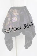 Qutie Frash / 和柄ミニスカート  黒 H-26-03-02-018-QU-SK-KB-ZH