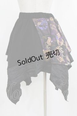 画像3: Qutie Frash / 和柄ミニスカート  黒 H-26-03-02-018-QU-SK-KB-ZH