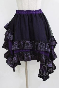 画像1: Qutie Frash / ドラゴンサテンスカート  パープル H-26-03-02-019-QU-SK-KB-ZH