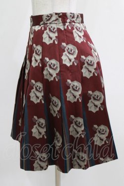 画像2: Jane Marple Dans Le Salon / ローズジャガードタックスカート  ボルドー H-26-03-02-021-JM-SK-KB-ZH