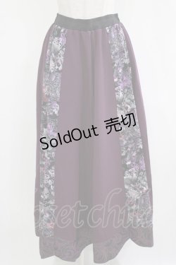 画像1: Qutie Frash / 和柄フレアロングスカート  紫 H-26-03-02-022-QU-SK-KB-ZH