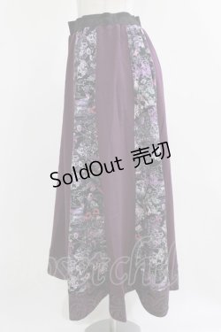 画像2: Qutie Frash / 和柄フレアロングスカート  紫 H-26-03-02-022-QU-SK-KB-ZH