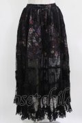 Qutie Frash / メッシュロングスカート  黒×紫系 H-26-03-02-023-QU-SK-KB-ZH