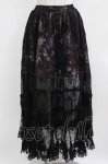 画像1: Qutie Frash / メッシュロングスカート  黒×紫系 H-26-03-02-023-QU-SK-KB-ZH (1)