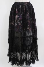 画像1: Qutie Frash / メッシュロングスカート  黒×紫系 H-26-03-02-023-QU-SK-KB-ZH (1)