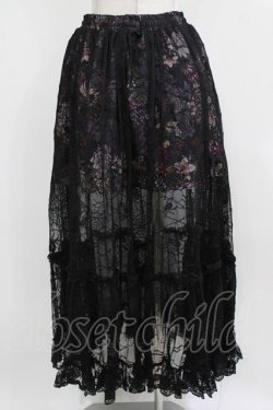 画像3: Qutie Frash / メッシュロングスカート  黒×紫系 H-26-03-02-023-QU-SK-KB-ZH