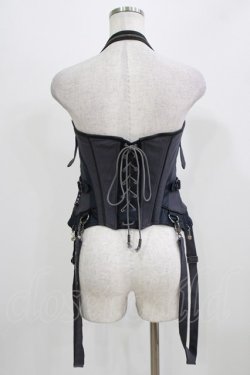 画像3: OZZ ANGELO / 薔薇刺繍コルセットビスチェ  グレー H-26-03-03-031-OO-TO-KB-ZH