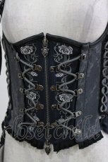 画像4: OZZ ANGELO / 薔薇刺繍コルセットビスチェ  グレー H-26-03-03-031-OO-TO-KB-ZH (4)