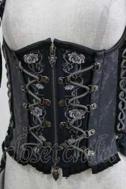画像4: OZZ ANGELO / 薔薇刺繍コルセットビスチェ  グレー H-26-03-03-031-OO-TO-KB-ZH