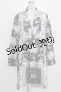 MILKBOY / プリントロングジャケット  白×黒 H-26-03-03-034-MB-JA-AK-ZH