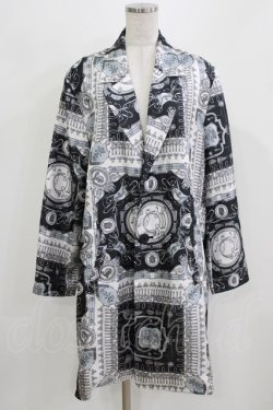 画像1: MILKBOY / プリントロングジャケット  白×黒 H-26-03-03-034-MB-JA-AK-ZH