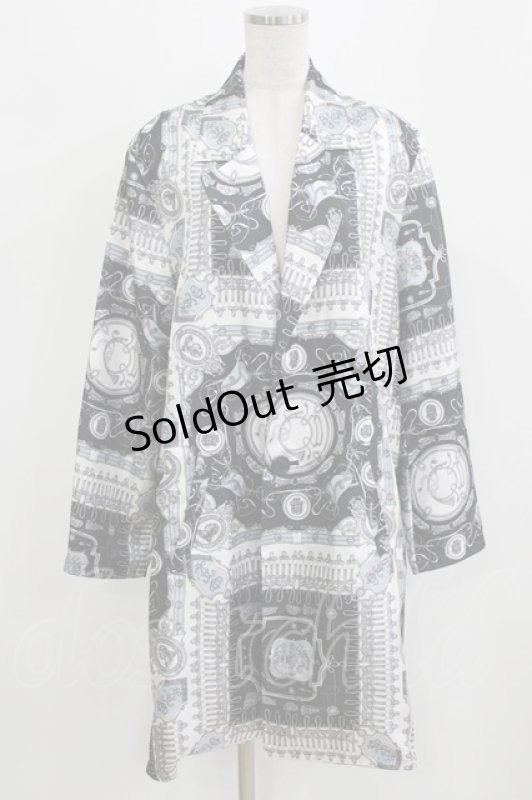 画像1: MILKBOY / プリントロングジャケット  白×黒 H-26-03-03-034-MB-JA-AK-ZH (1)