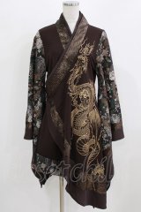 Qutie Frash / 着物カーデ  茶 H-26-03-03-035-QU-TO-KB-ZH