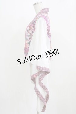 画像2: Qutie Frash / 着物ボレロ  白×ピンク H-26-03-03-036-QU-TO-KB-ZH