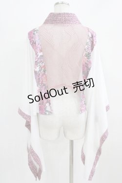 画像3: Qutie Frash / 着物ボレロ  白×ピンク H-26-03-03-036-QU-TO-KB-ZH