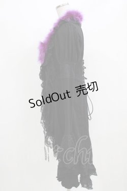 画像2: Qutie Frash / ファー付カーディガン  黒×紫 H-26-03-03-037-QU-TO-KB-ZH