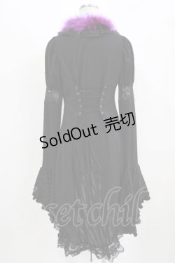 画像3: Qutie Frash / ファー付カーディガン  黒×紫 H-26-03-03-037-QU-TO-KB-ZH