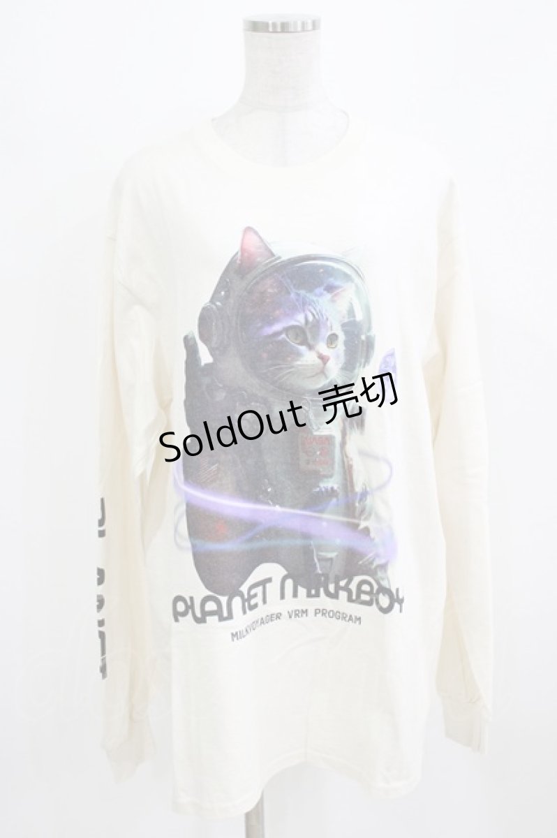画像1: MILKBOY / PLANET CAT L.S TEE L アイボリー H-26-03-03-042-MB-TO-AK-ZH (1)