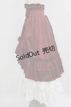 画像2: LAPIN AGILL / ストライプロングコルセットスカート  ボルドー H-26-03-03-004-EL-SK-KB-ZH