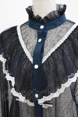 画像4: abilletage / レースフリルブラウス  紺 H-26-03-03-046-GO-BL-AK-ZH