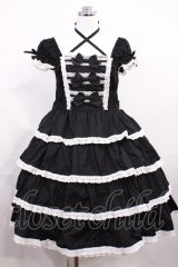 BABY,THE STARS SHINE BRIGHT / リボンミルキーシュガージャンパースカート Free ブラック/オフ白 H-26-03-03-1001-BA-OP-NS-ZH