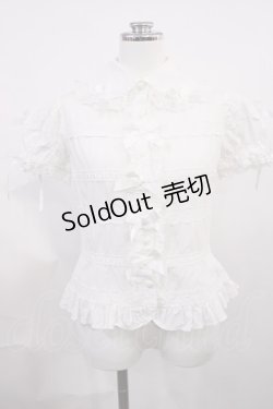 画像1: Angelic Pretty / ボーダーレースブラウス Free オフ H-26-03-03-1026-AP-BL-NS-ZH