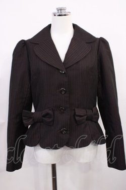 画像1: Innocent World / クラシカルストライプジャケット L ボルドー H-26-03-03-1028-IW-JA-NS-ZH