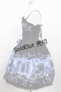 画像2: ALICE and the PIRATES / 悪魔城の夜柄ジャンパースカートI Free ブラック/ブルー H-26-03-03-1003-PA-OP-NS-ZH