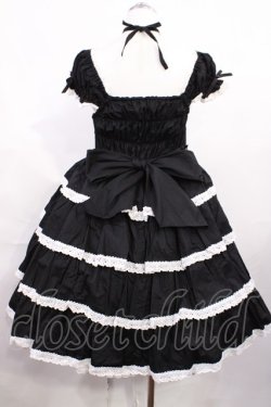 画像3: BABY,THE STARS SHINE BRIGHT / リボンミルキーシュガージャンパースカート Free ブラック/オフ白 H-26-03-03-1001-BA-OP-NS-ZH