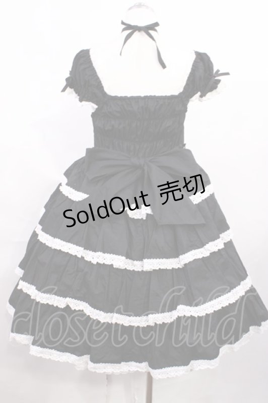 画像3: BABY,THE STARS SHINE BRIGHT / リボンミルキーシュガージャンパースカート Free ブラック/オフ白 H-26-03-03-1001-BA-OP-NS-ZH (3)