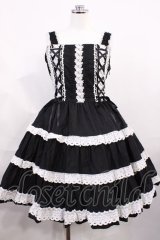 BABY,THE STARS SHINE BRIGHT / ミルフィーユジャンパースカート Free ブラック/オフ白 H-26-03-03-1002-BA-OP-NS-ZH