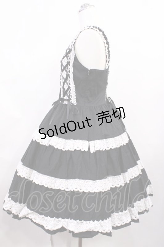 画像2: BABY,THE STARS SHINE BRIGHT / ミルフィーユジャンパースカート Free ブラック/オフ白 H-26-03-03-1002-BA-OP-NS-ZH (2)