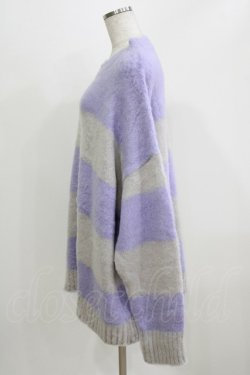 画像2: MILKBOY / BORDER SWEATER  ラベンダー×黒 H-26-03-03-050-MB-TO-AK-ZH