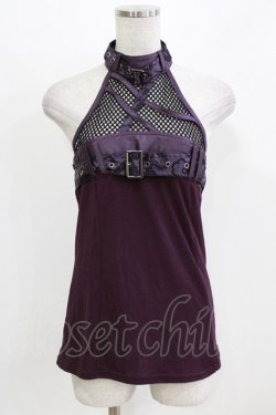 画像1: Qutie Frash / ホルターキャミ  パープル H-26-03-03-056-QU-TO-KB-ZH