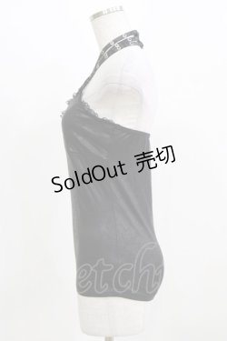 画像2: Qutie Frash / クロスキャミ  黒×黒 H-26-03-03-059-QU-TO-KB-ZH