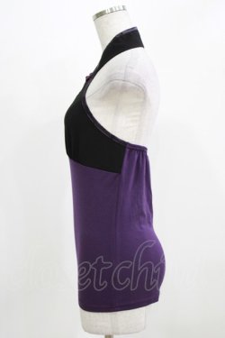 画像2: Qutie Frash / チャイナホルタートップス  紫×黒 H-26-03-03-060-QU-TO-KB-ZH