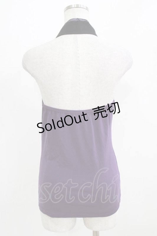 画像3: Qutie Frash / チャイナホルタートップス  紫×黒 H-26-03-03-060-QU-TO-KB-ZH (3)