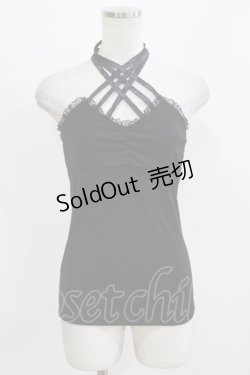 画像1: Qutie Frash / クロスキャミ  黒×紫 H-26-03-03-061-QU-TO-AK-ZH