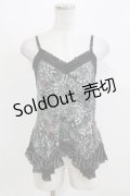 Qutie Frash / 和柄キャミ  黒 H-26-03-03-062-QU-TO-KB-ZH