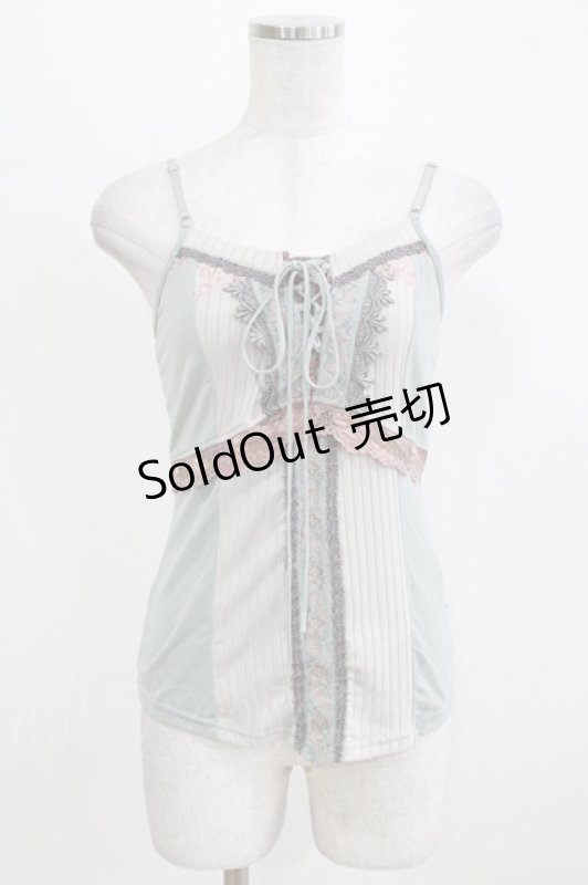 画像1: Ozz oneste / レース切替キャミソール  ブルーグレー H-26-03-03-063-OO-TO-AK-ZH (1)