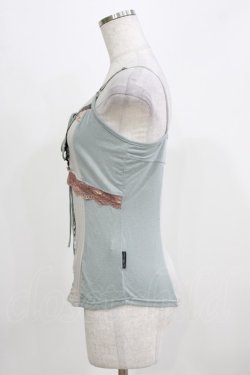 画像2: Ozz oneste / レース切替キャミソール  ブルーグレー H-26-03-03-063-OO-TO-AK-ZH