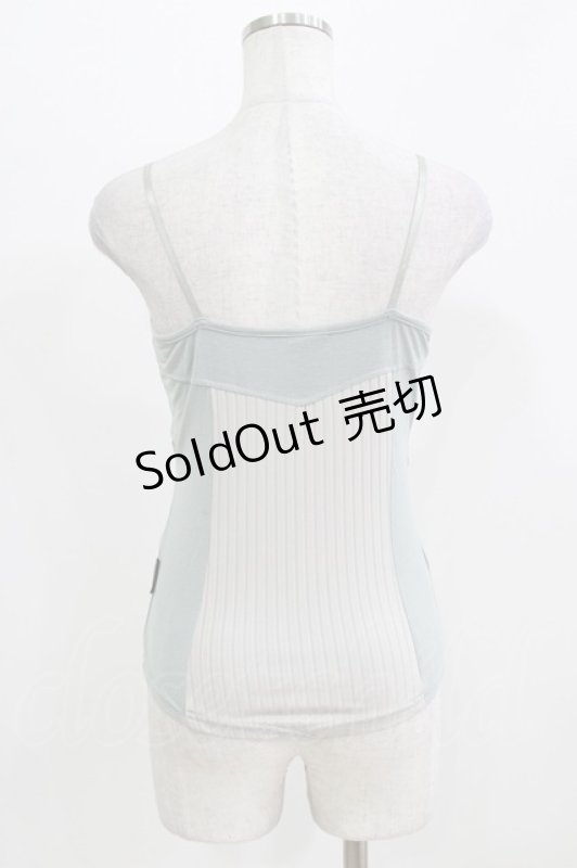 画像3: Ozz oneste / レース切替キャミソール  ブルーグレー H-26-03-03-063-OO-TO-AK-ZH (3)