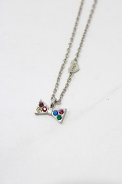 画像1: MILK / カラーリボンネックレス  シルバー H-26-03-03-069-ML-AC-KB-ZH