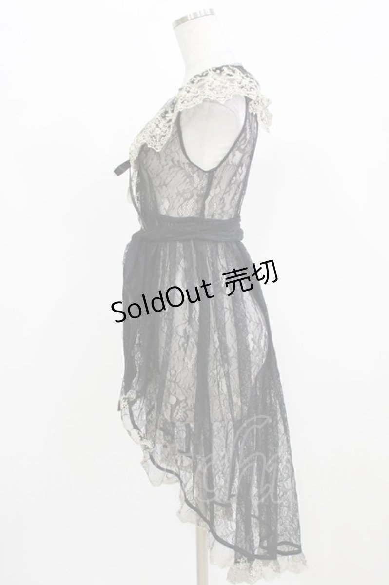 画像2: Vallee lys / Fishtail Lace Gilet  ブラック H-26-03-03-008-GO-TO-KB-ZH (2)