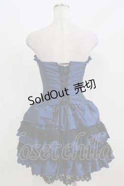 画像3: ATELIER PIERROT / ミニコルセットワンピース  ブルー×ブラック H-26-03-03-010-EL-OP-KB-ZH