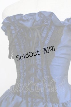 画像4: ATELIER PIERROT / ミニコルセットワンピース  ブルー×ブラック H-26-03-03-010-EL-OP-KB-ZH