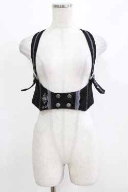画像1: Ozz oneste / 薔薇刺繍ハーネス  黒 H-26-03-03-022-OO-TO-KB-ZH